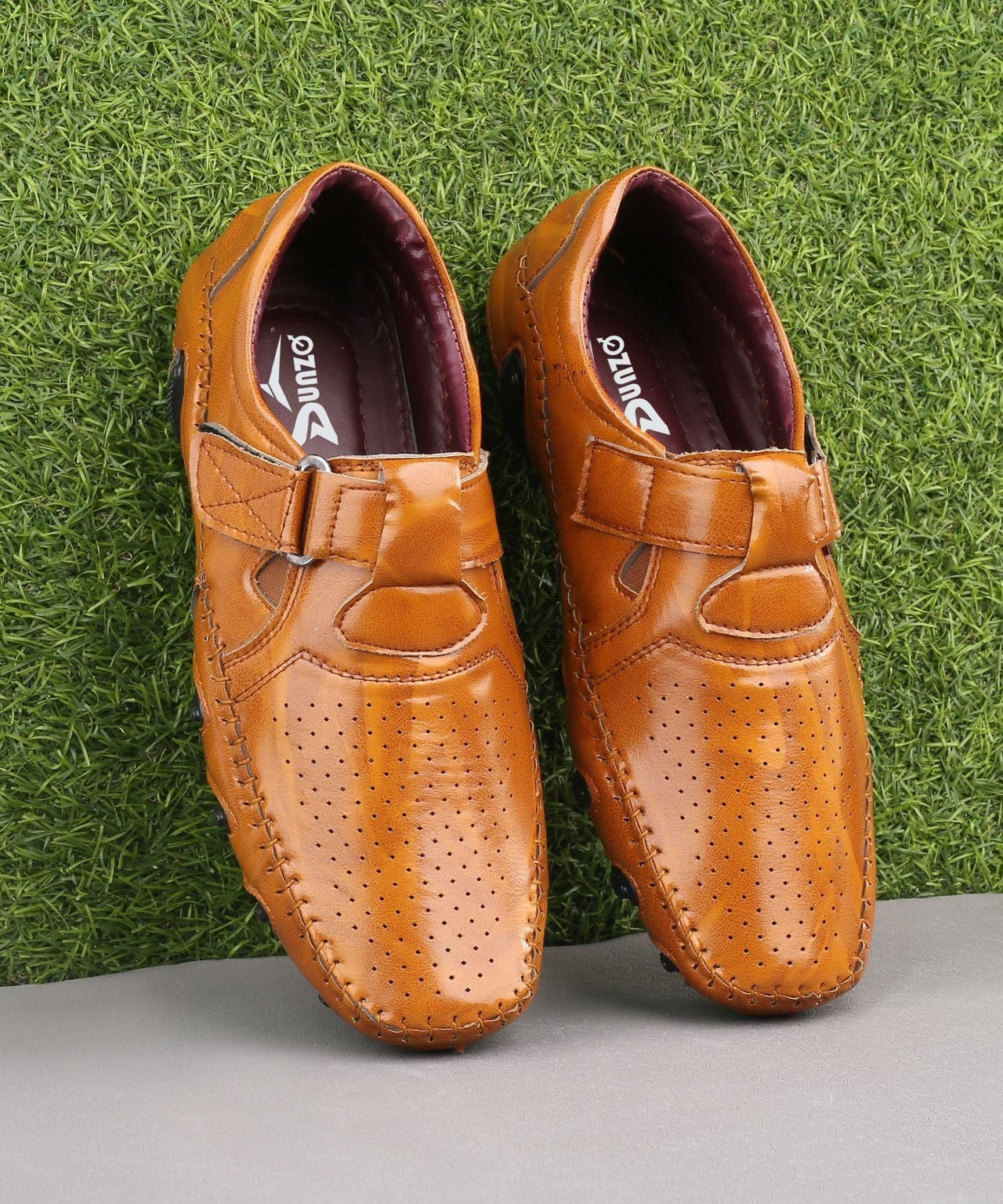 Dunzo Men Sandal Velcro Tan Color Casual Shoes