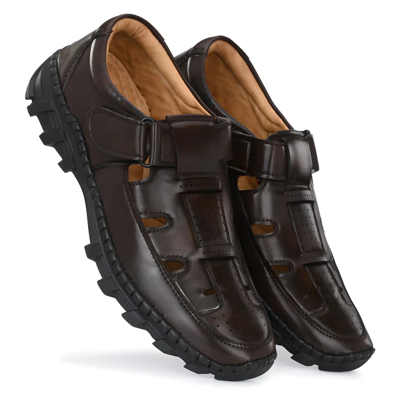 Statement Style Brown Roman Sandals For Men