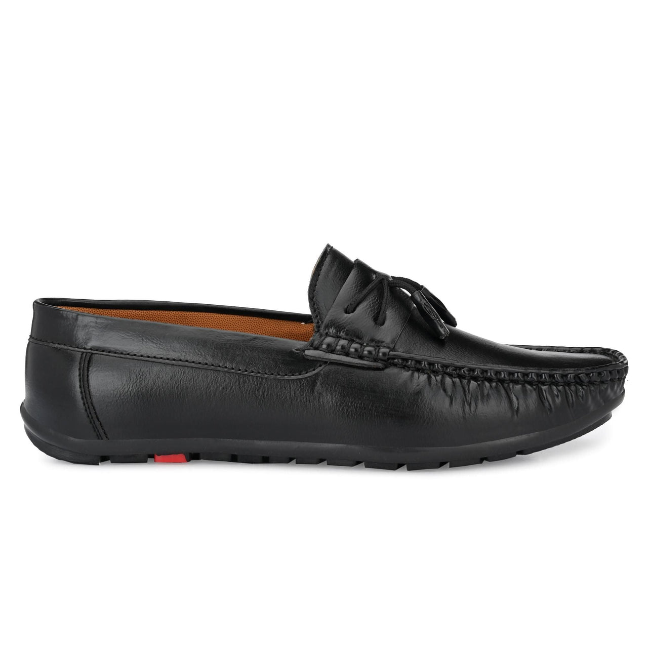 Ray J Black Synthetic Solid & Comfortable Tassel Loafers for Men