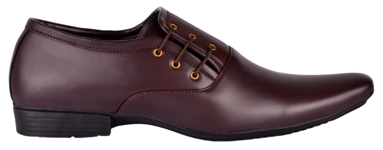 Aadi Men's Brown Synthetic Leather Derby Formal Shoes