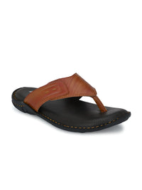 Thumbnail for BUCIK Men's Tan Synthetic Leather Slip-On Casual Slipper/Flip Flop