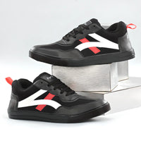 Thumbnail for Black Lace Up Double Strip Casual Shoes For Men