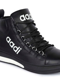 Thumbnail for Aadi Men's Z & Black Synthetic Leather Outdoor Casual Boot