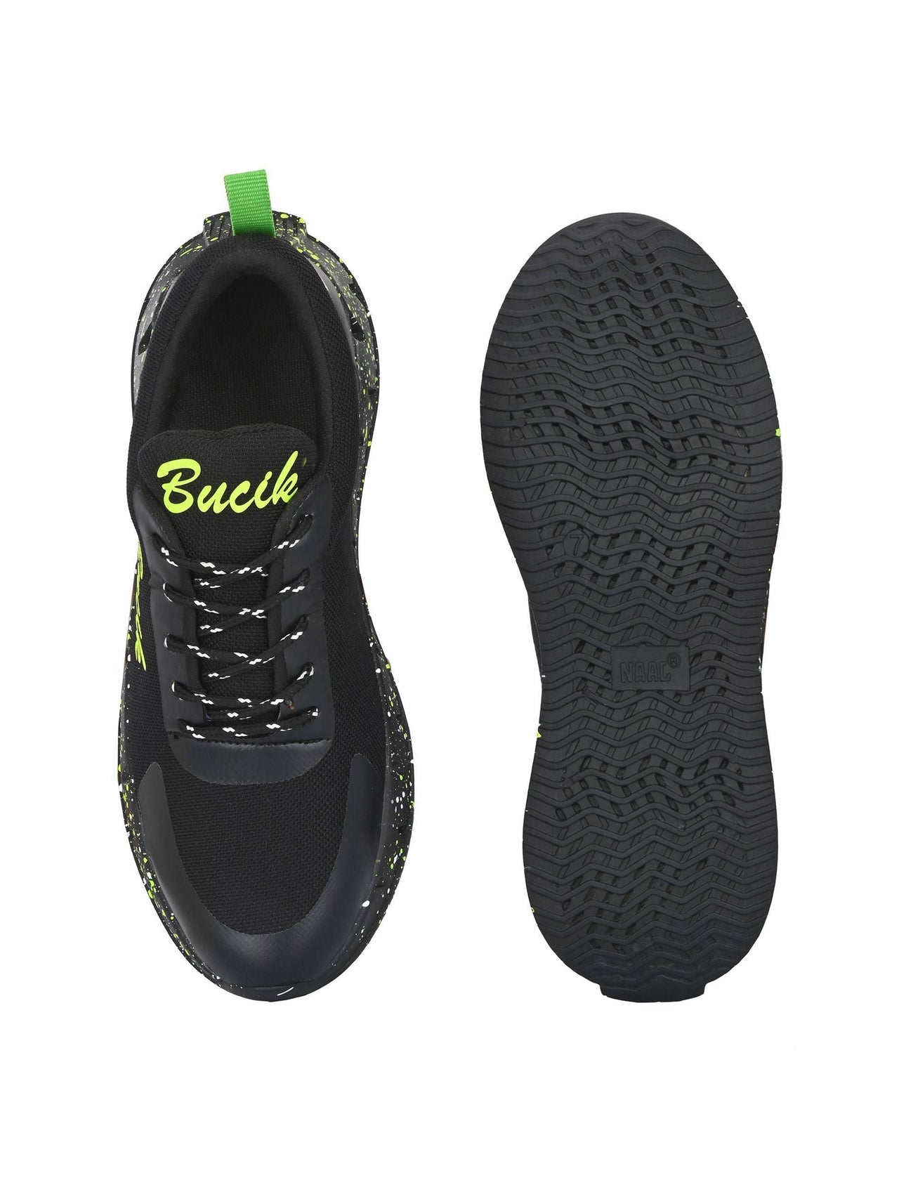 Bucik Men's Black Synthetic Leather Lace-Up Sport Shoe
