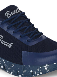 Thumbnail for Bucik Men's Blue Synthetic Leather Lace-Up Sport Shoe
