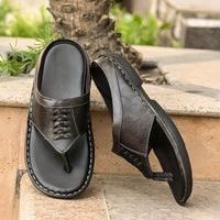 Thumbnail for Bucik Men's Black Synthetic Leather Slip-On Casual Slipper