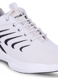 Thumbnail for Sporty Men White Lace-up Sport Shoes by Rvy