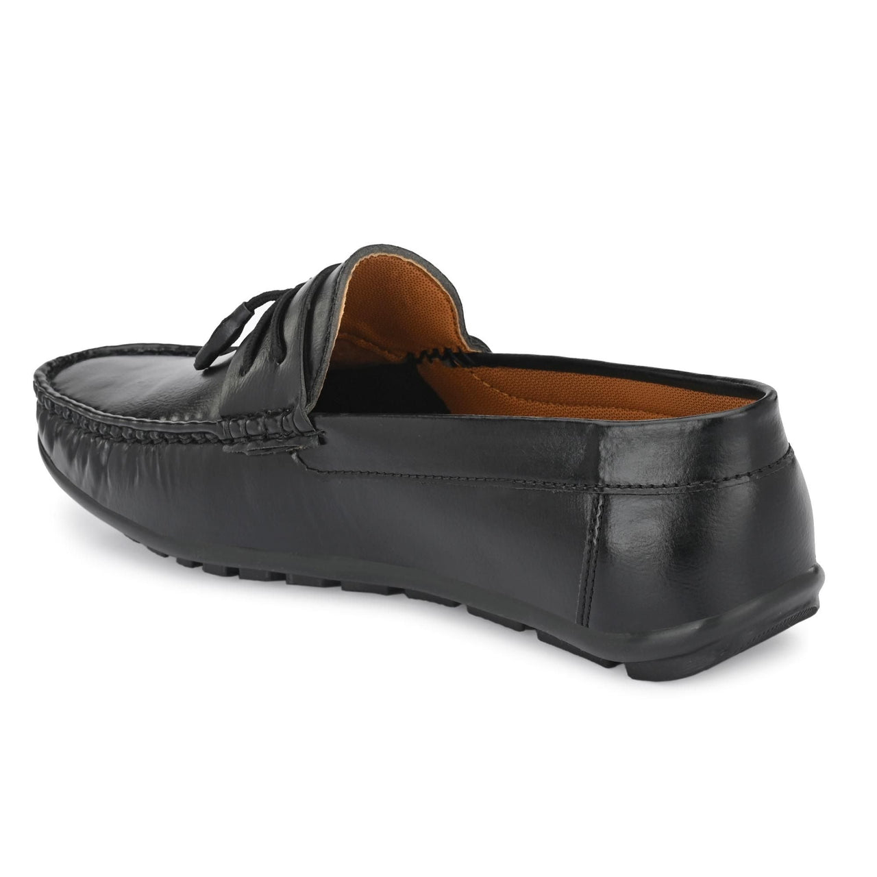 Ray J Black Synthetic Solid & Comfortable Tassel Loafers for Men