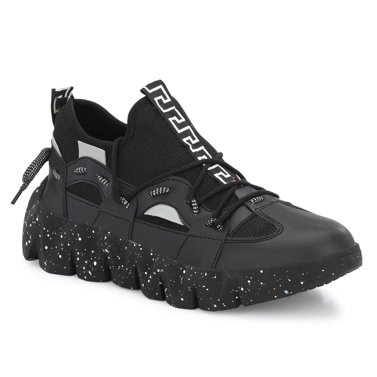 Airbell Black Mesh Lightweight Running Shoes for Men