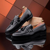 Thumbnail for Dunzo Mens Loafer shoes slipon Black Color