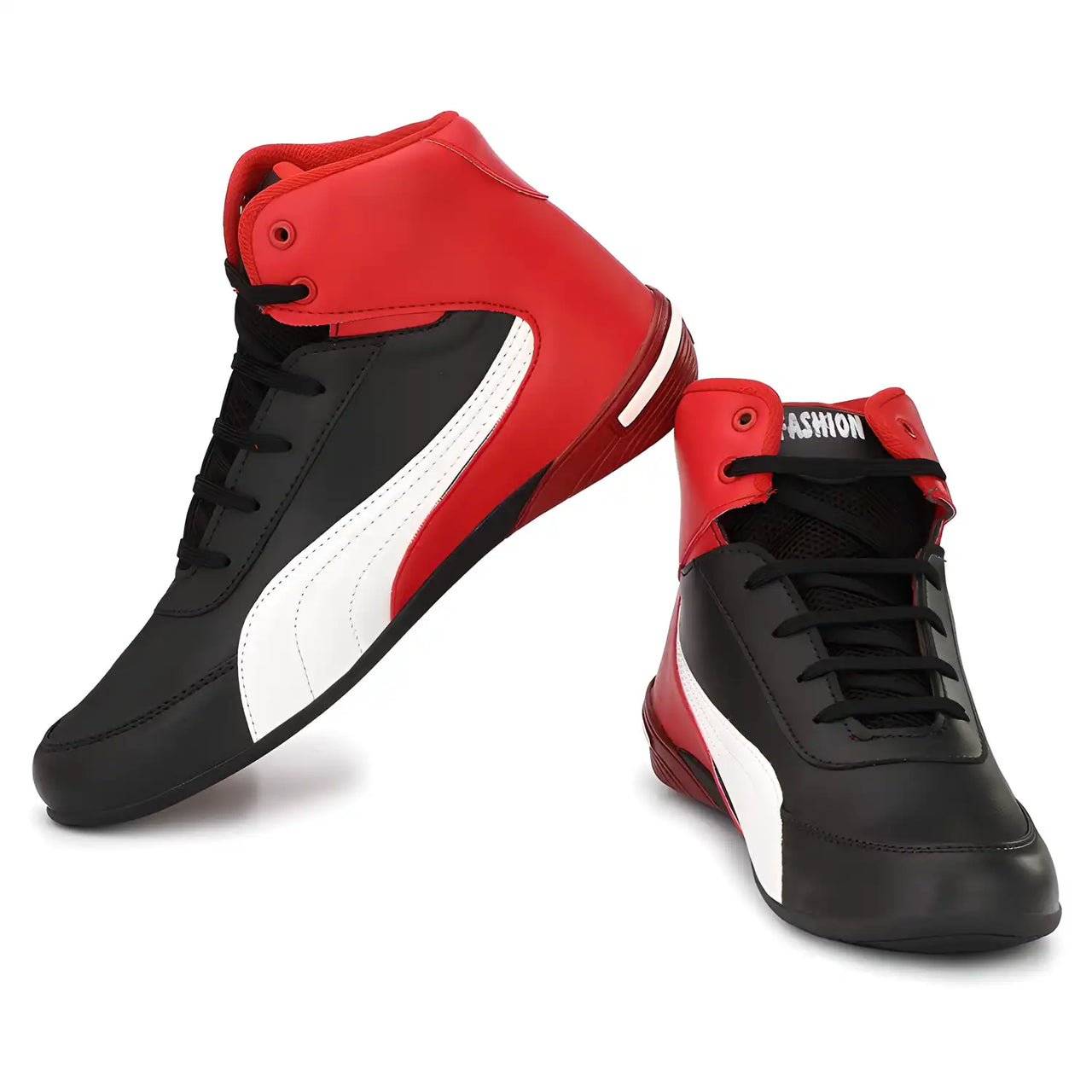 Shoe Island Fashionable Red Black Casual Sneakers For Men