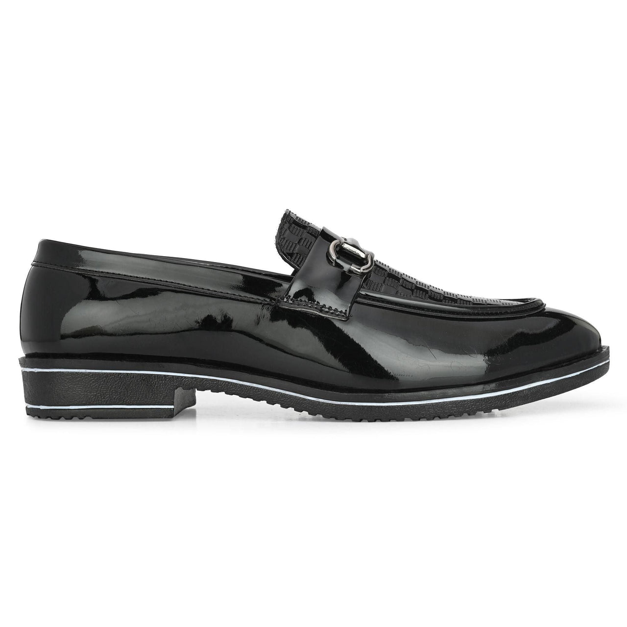 AIRBELL Men's Black Solid Patent foam Outdoor casual Loafers