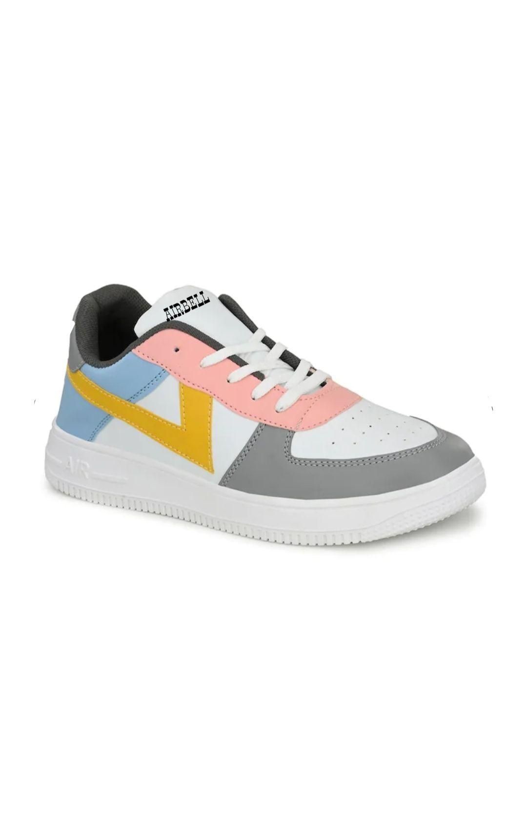 Airbell Pink Synthetic Leather Casual Sneakers for Men