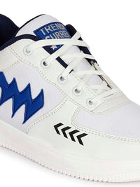 Thumbnail for Aadi Men's Synthetic Leather Blue & White Casual Shoes