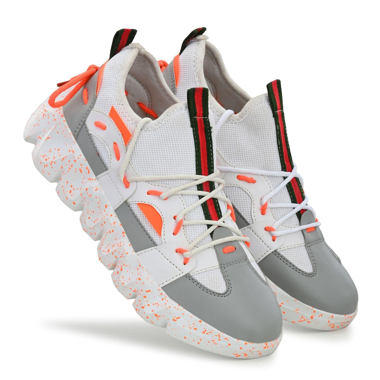 Airbell Men's Orange Mesh Lightweight Sports Running Shoes