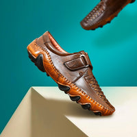Thumbnail for Dunzo Men Sandal Velcro Beige Color Casual Shoes