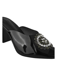 Thumbnail for Transparent Block Heel Stone Studded Sandal For Women's