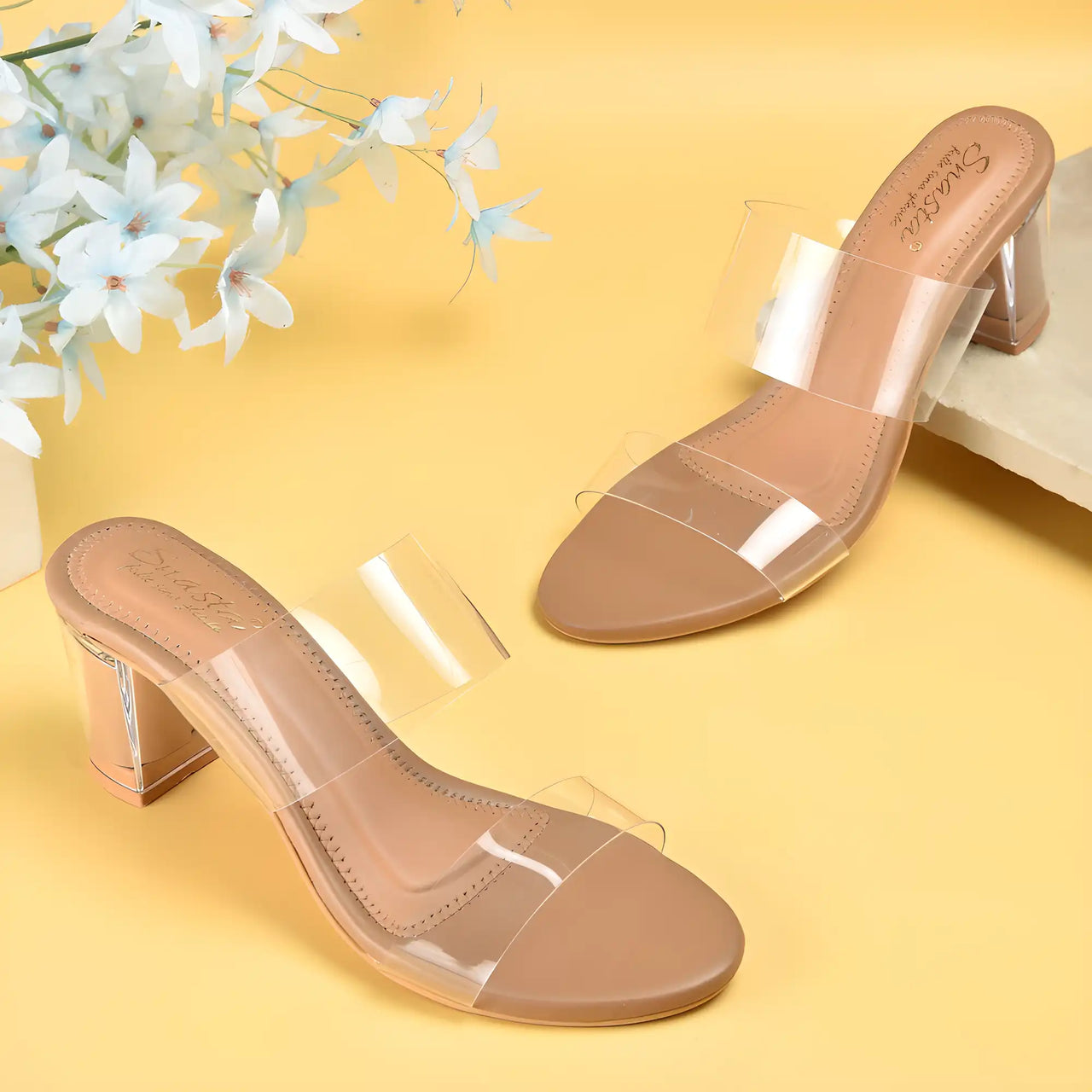 Transparent heels for women