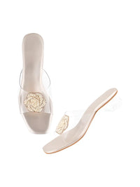 Thumbnail for Transparent Kitten Heel Block & Comfortable Sandal For Women's