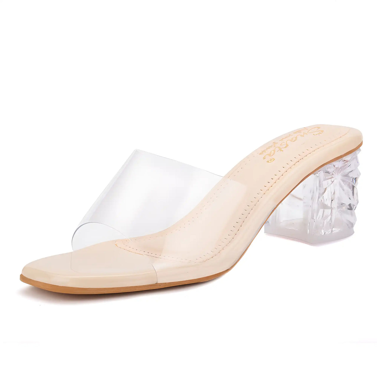 Women off white transparent heels