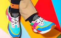 Thumbnail for Men's Stylish Rainbow Colourblocked Sneakers